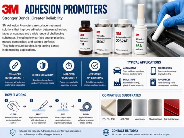 3M Adhesion Promoters: Improve Bond Strength on Plastics, Metals & Low Surface Energy Materials