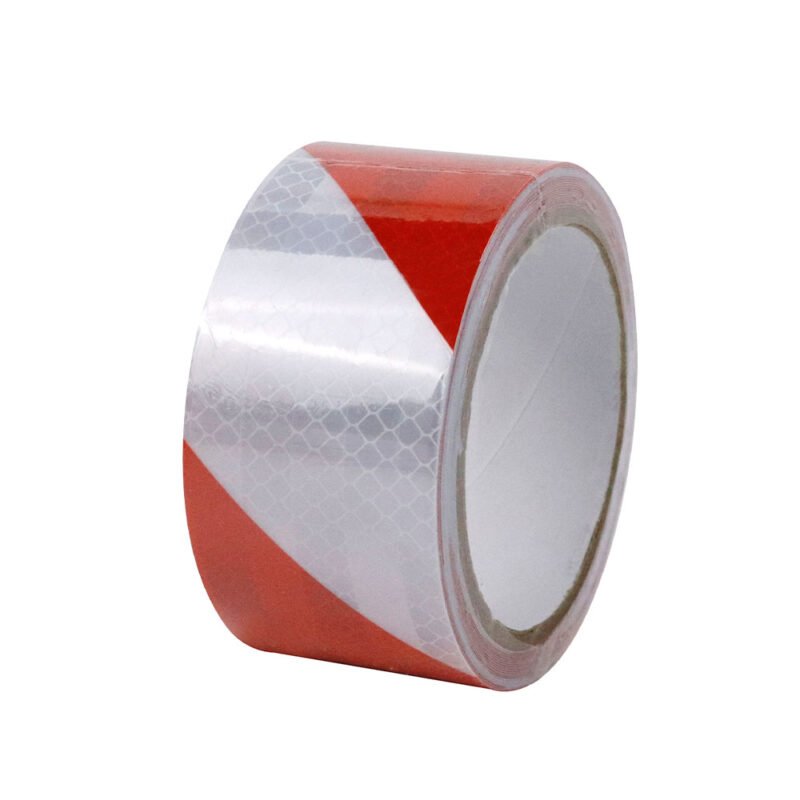 Red and white reflective tape