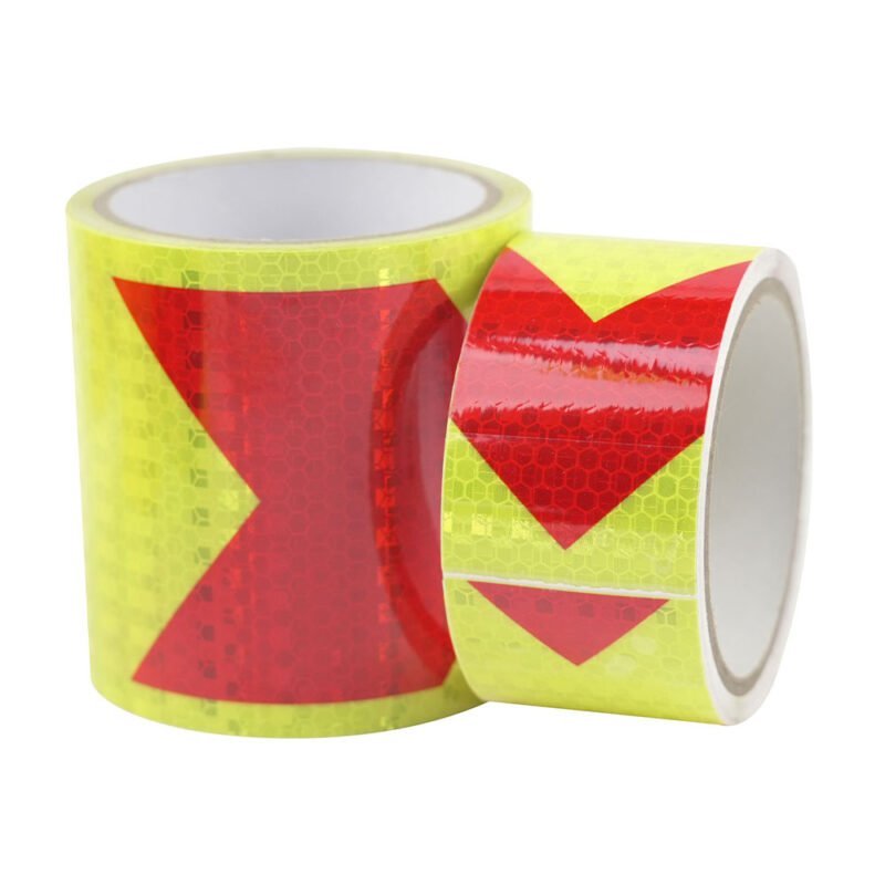 Red and yellow reflective tape