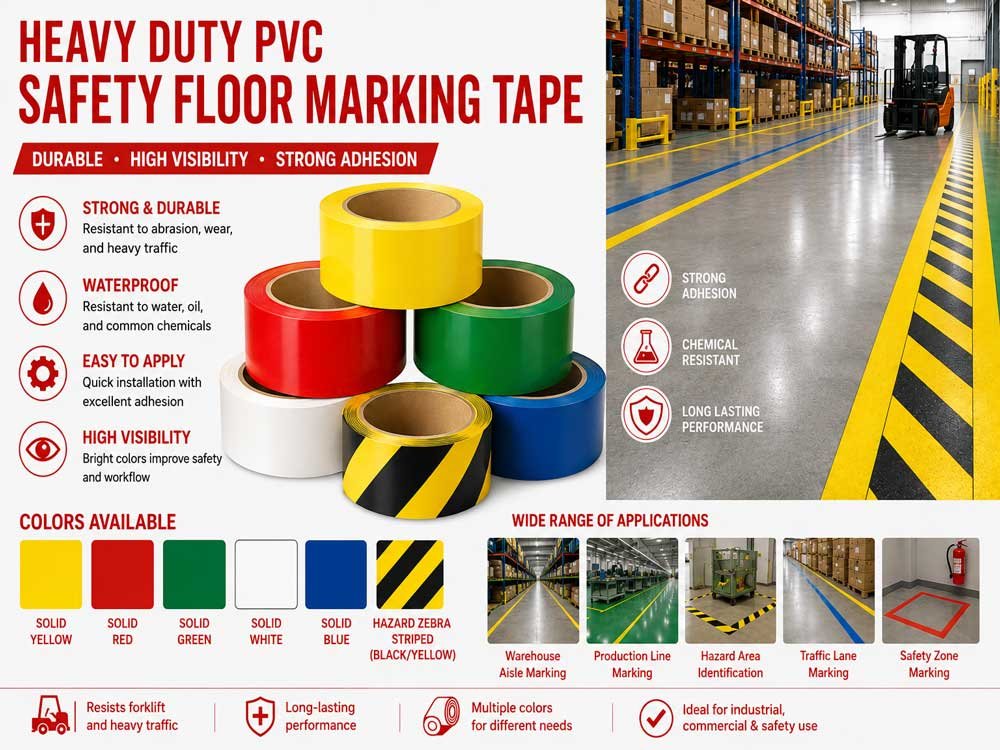 Heavy Duty PVC Safety Floor Marking Tape