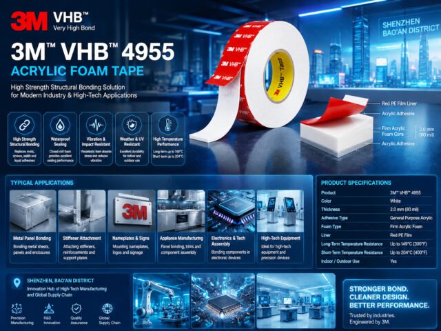 3M VHB 4955 Acrylic Foam Tape: High-Strength Structural Bonding for Metal, Glass and Industrial Applications