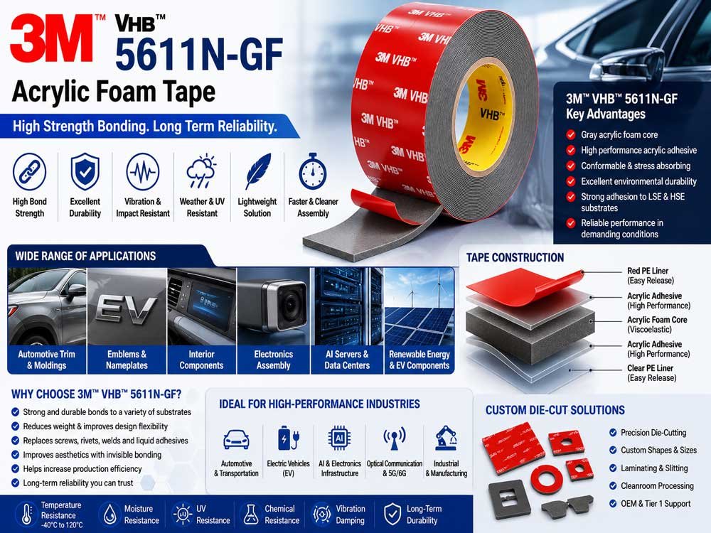 3M VHB 5611N-GF Acrylic Foam Tape