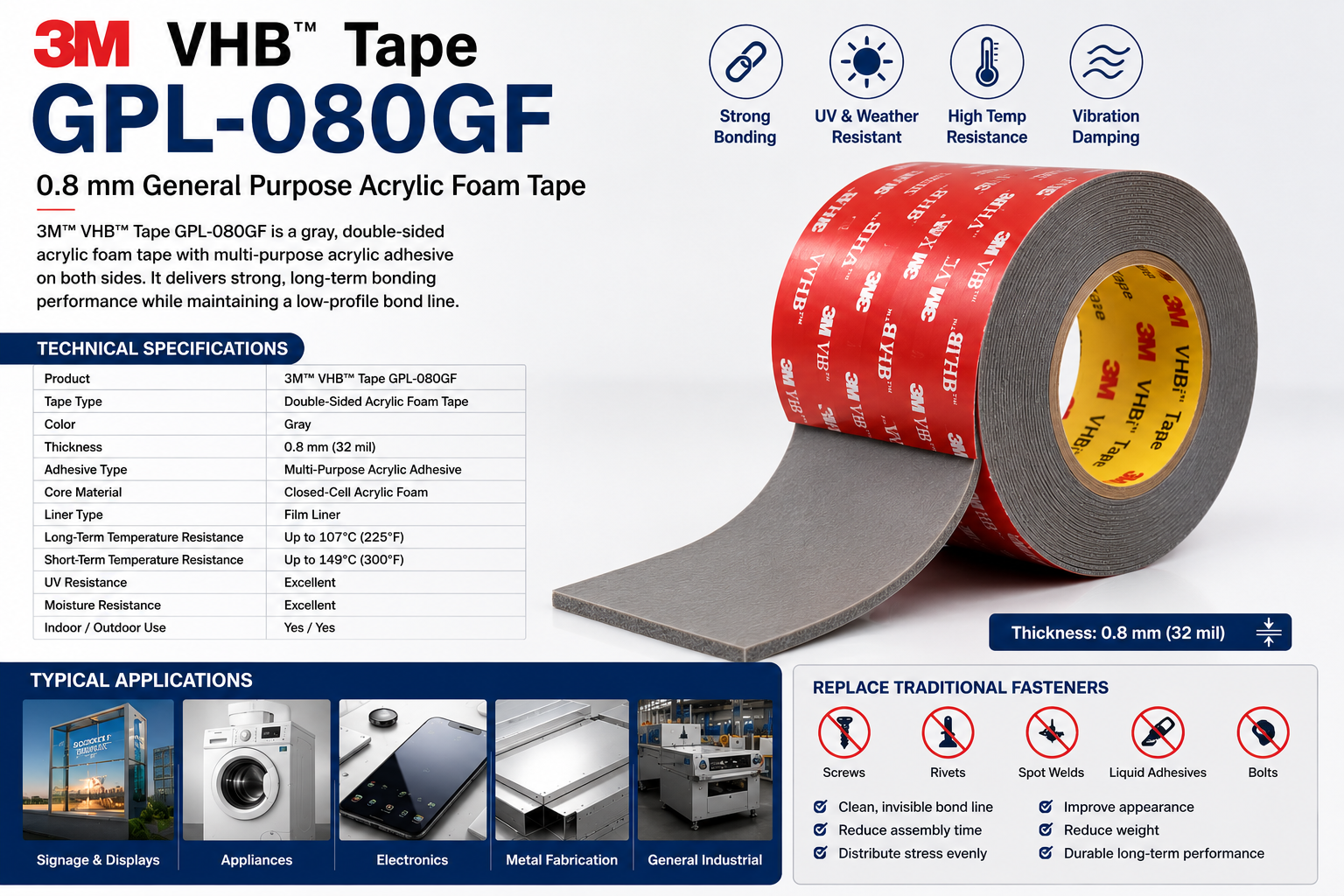 3M™ VHB™ Tape GPL-080GF