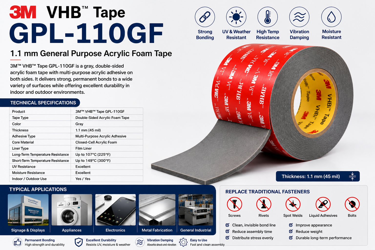 3M™ VHB™ Tape GPL-110GF