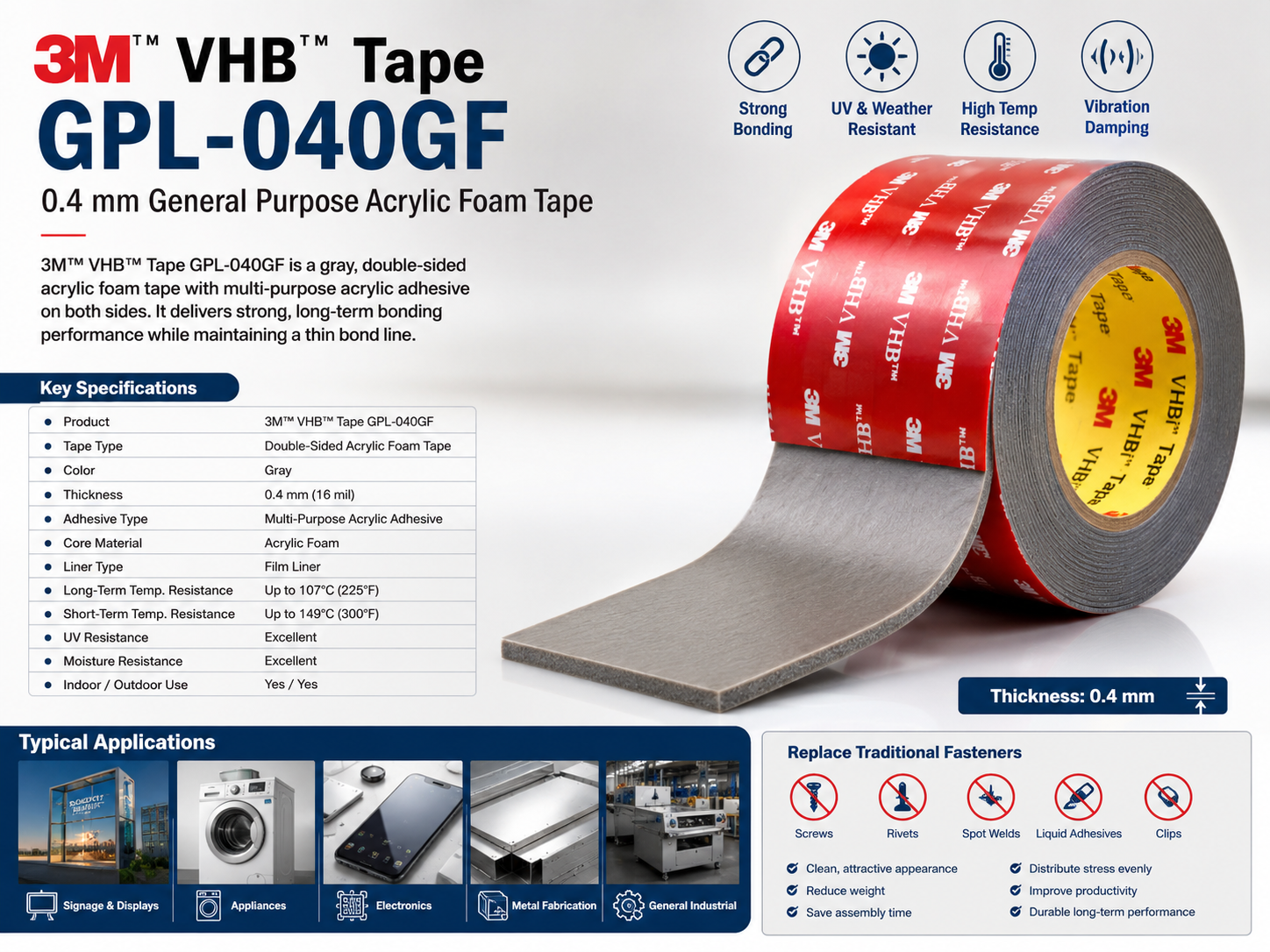 3M™ VHB™ Tape GPL-040GF
