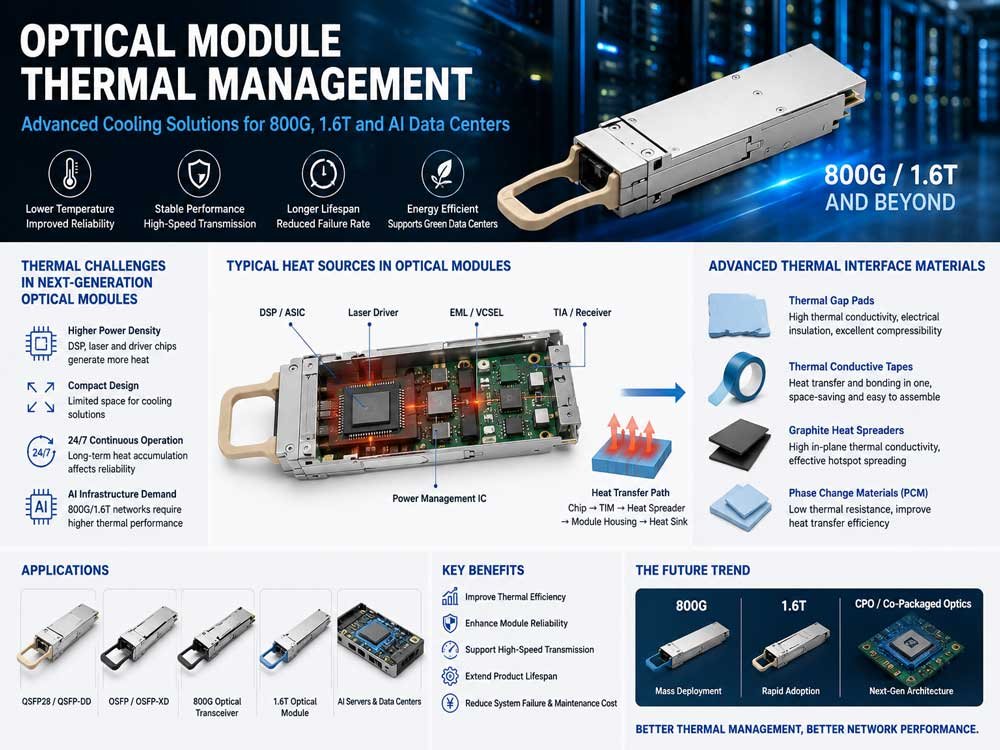 Optical module thermal management solutions Optical module thermal management solutions
