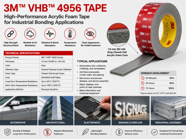 3M™ VHB™ 4956 Tape: Specifications, Applications, Benefits & Buying Guide
