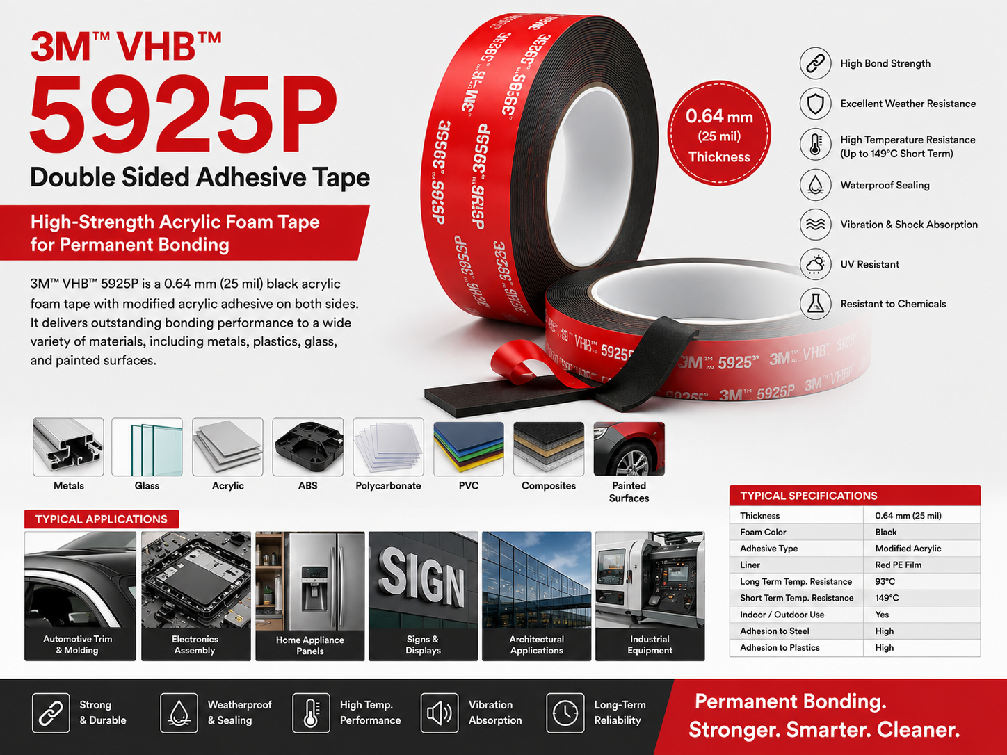 3M™ VHB™ 5925P Double Sided Adhesive Tape