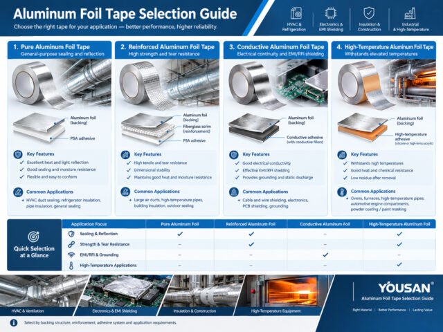 Aluminum Foil Tape Selection Guide: Pure, Reinforced, Conductive & High-Temperature Tapes