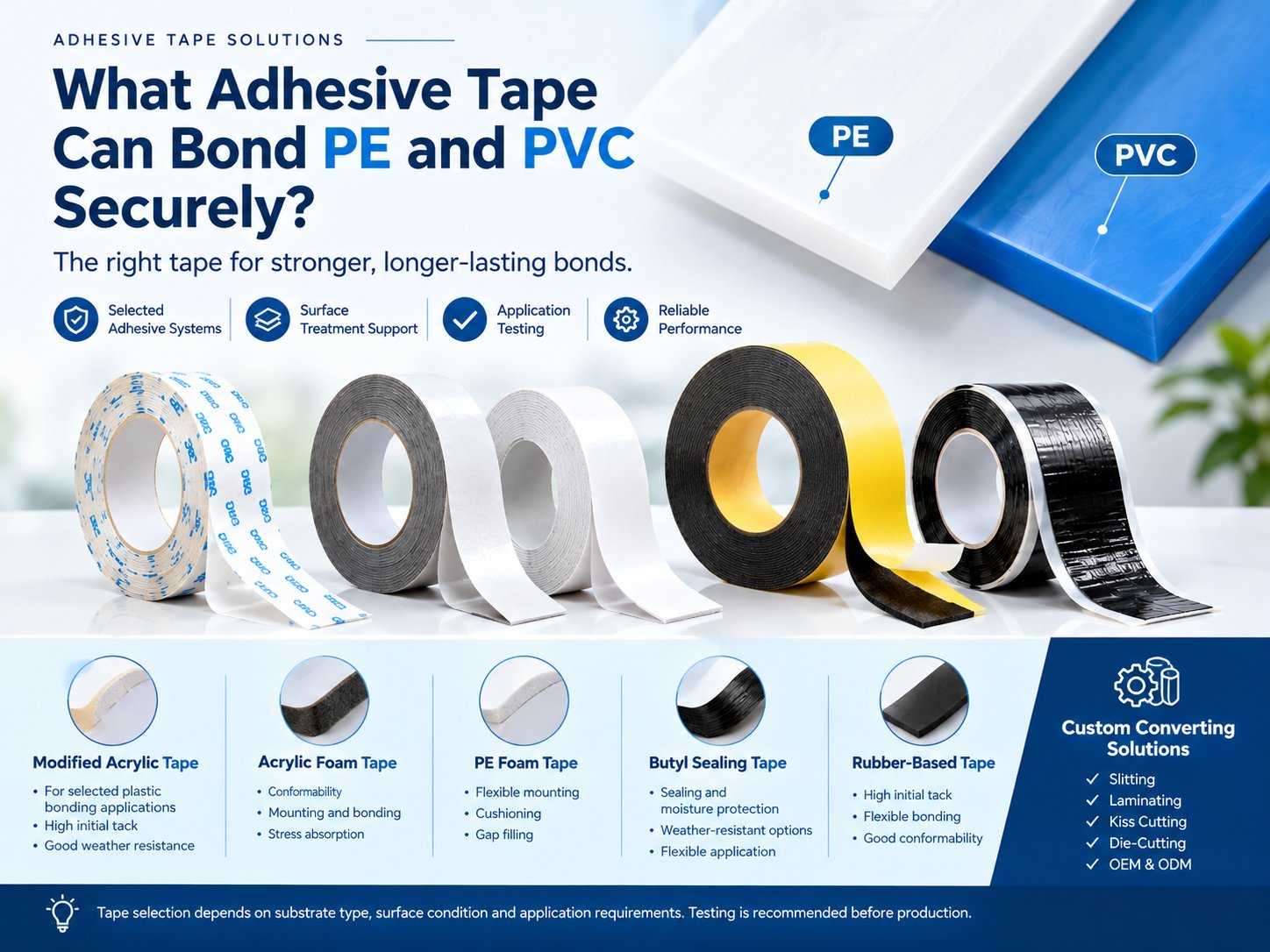 Foam Tapes for PE and PVC